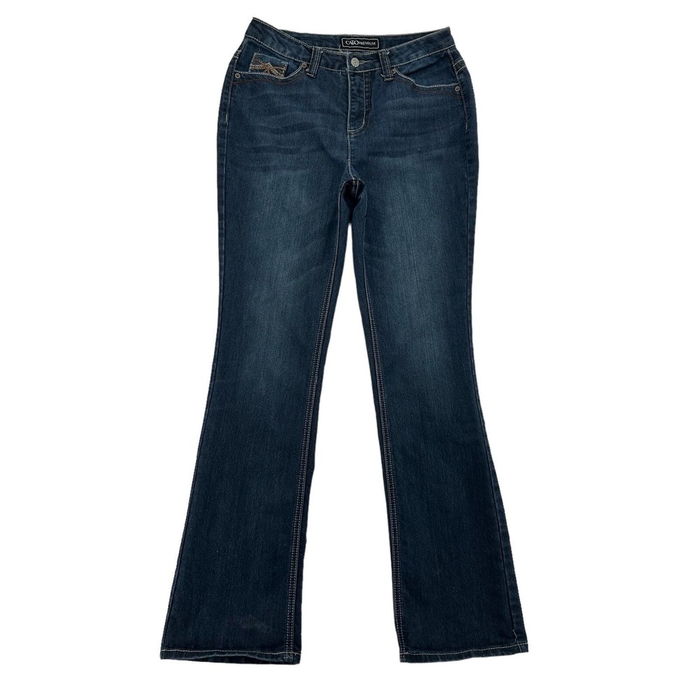 Cato Premium Classic Dark Wash Embroidered Bootcut Jeans Stretch RN37080 Women 8